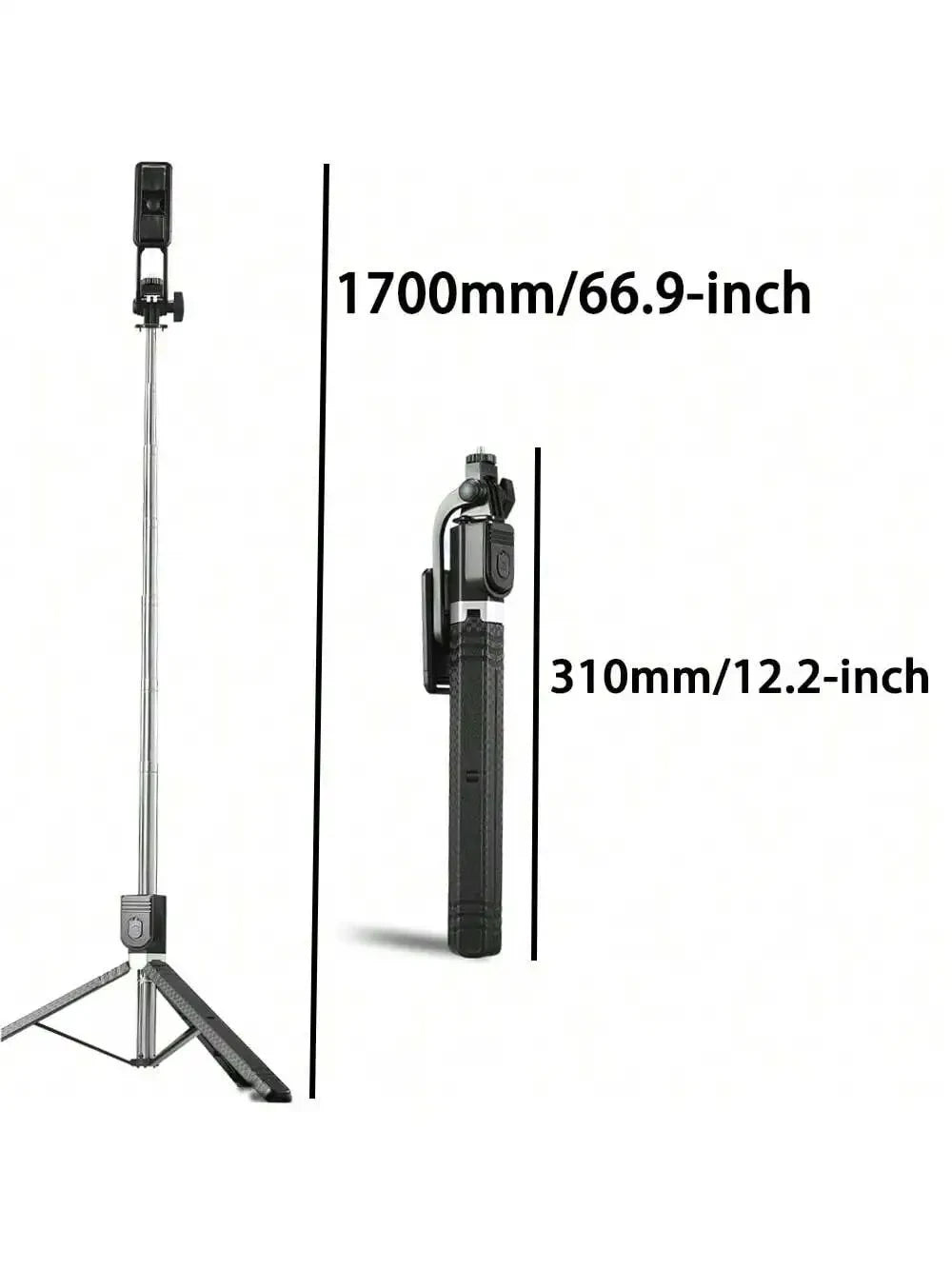Trépied selfie stick Bluetooth 2-en-1 pour smartphone