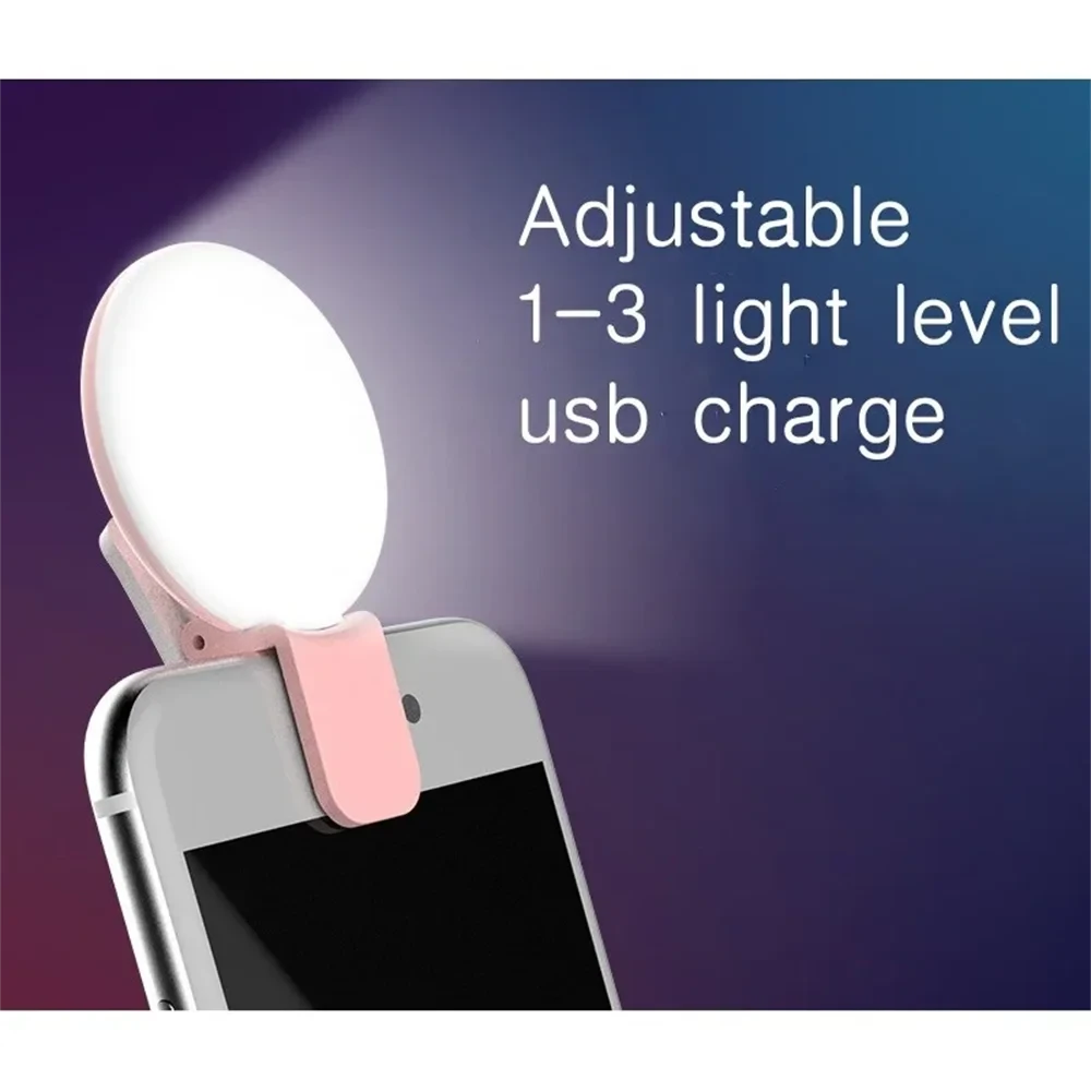 Lampe selfie LED portable à clip pour smartphone